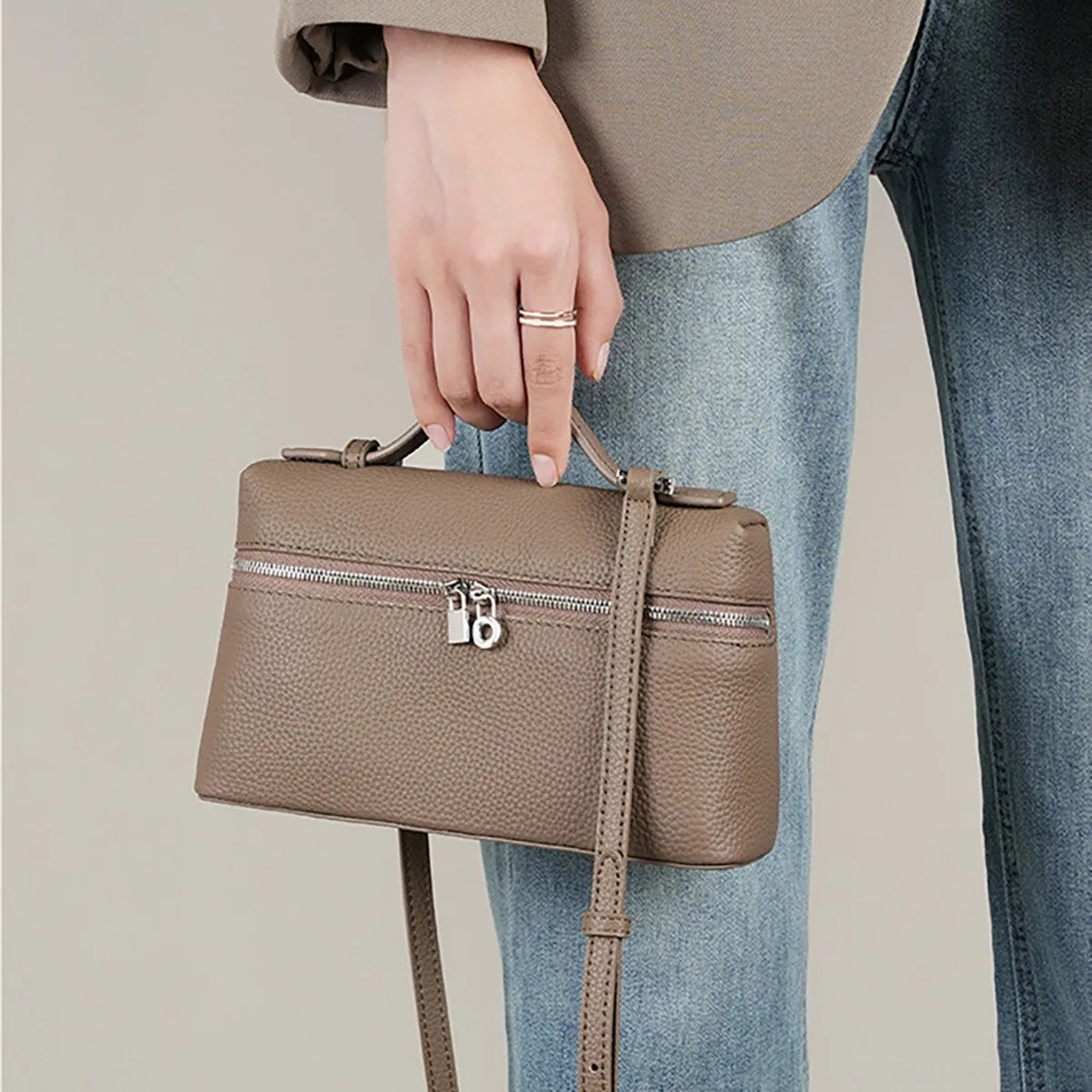 AMIA - Petit Sac à Main en Cuir Grainé