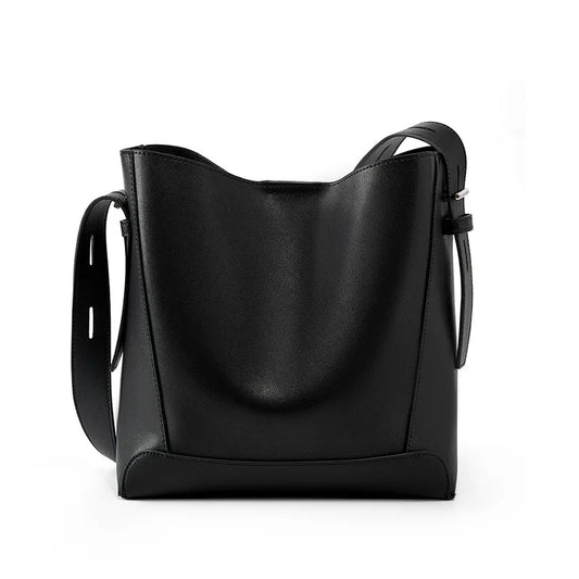 MICA - Sac à Main de Cours en cuir Lisse à Bandoulière