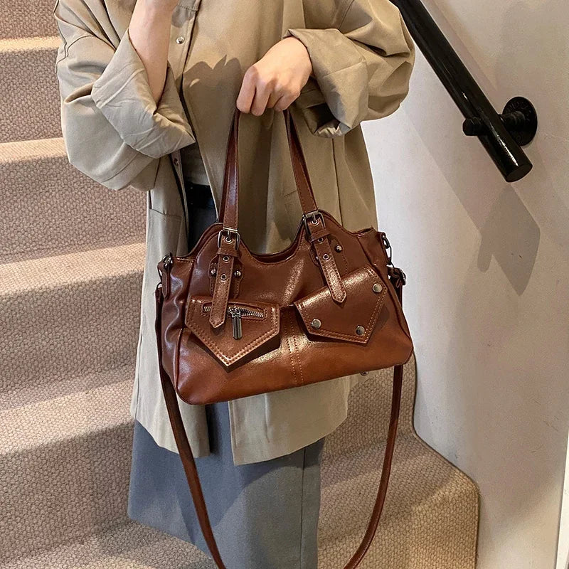 CYNTHIA - Sac à Main de Cours en Cuir Multipoches