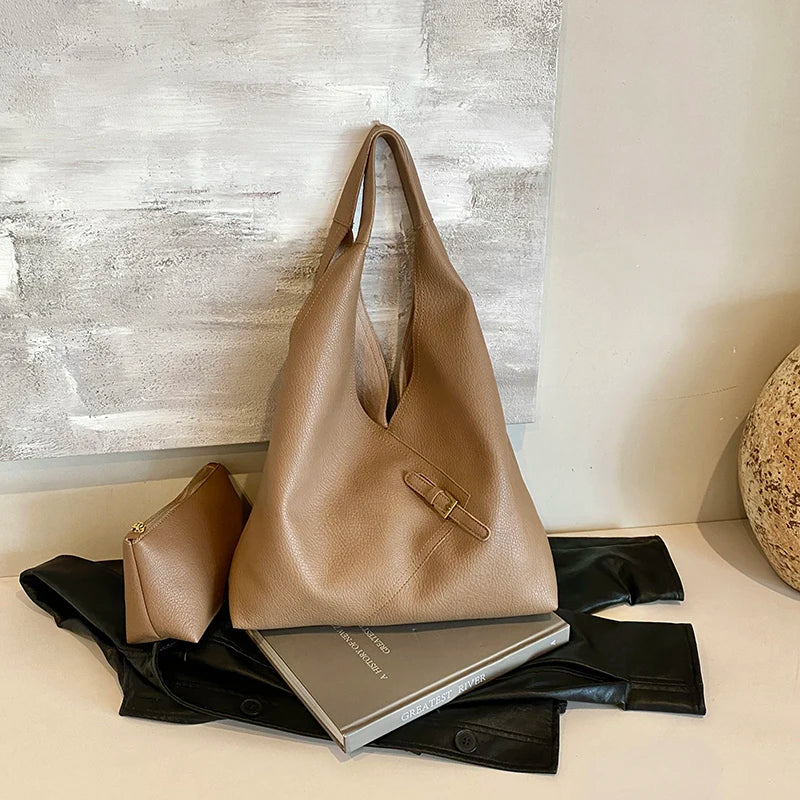 LICA - Grand Sac à Main de Cours en Cuir Souple