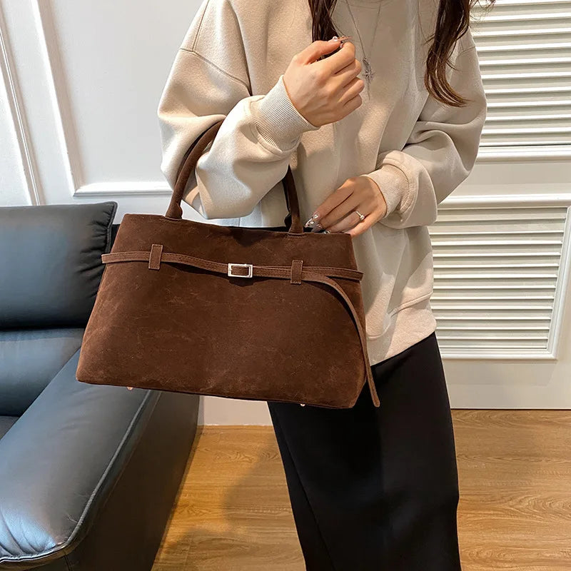 CARA - Sac à Main à Bandoulière en Daim