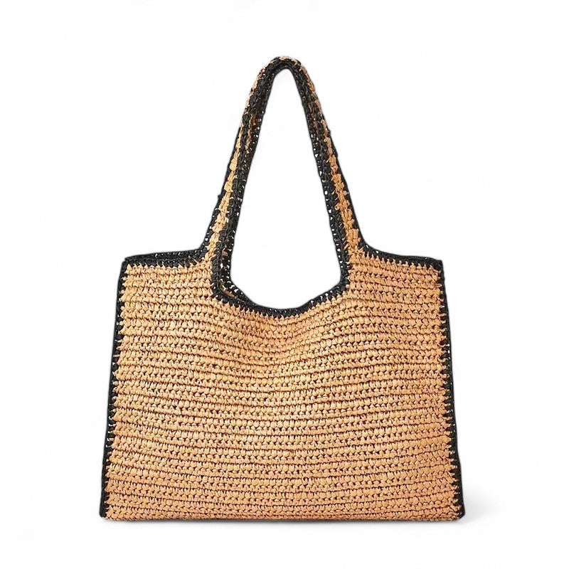 HANZY - Sac à Main de Plage Fourre-tout Tissé en Paille