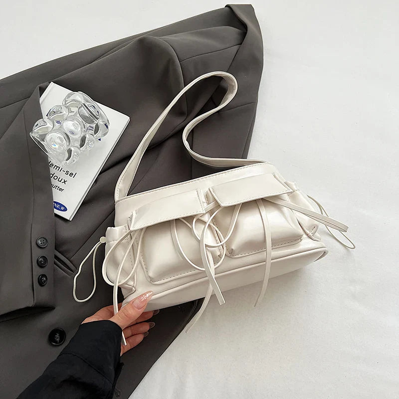 REIS - Sac à Main en Cuir Vernis Élégant avec Bandoulière