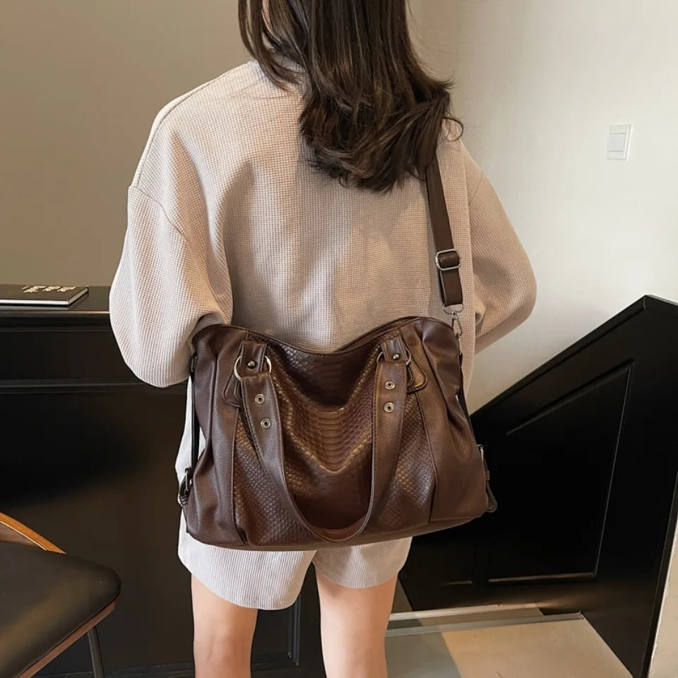 RUBI - Sac à Main de Cours en Cuir Écaillé