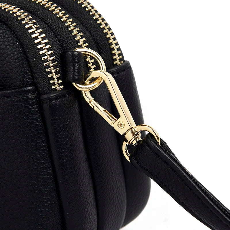 AMANDA - Petit Sac à Main Multipoches en Cuir