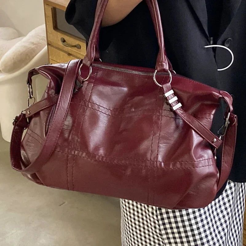 SEWY - Sac à Main de Cours Vintage en Cuir
