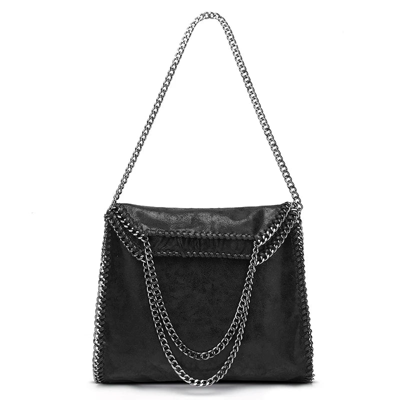 KONIE - Sac à Main en Cuir Souple avec Bandoulière à Chaîne