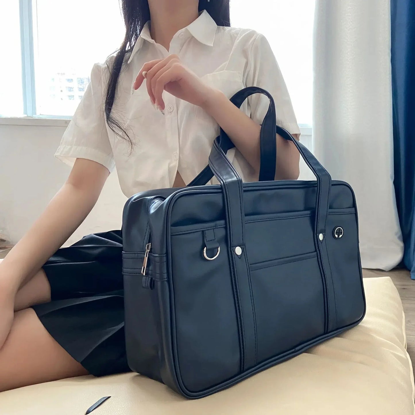 MIRIADE - Sac à Main de Cours en Cuir Lisse