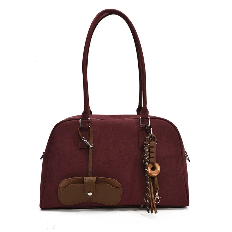 MARIA - Sac à Main de Cours en Bandoulière en Daim