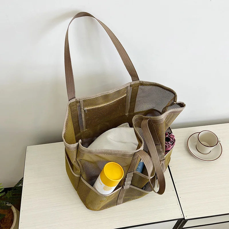 NELLY - Grand Sac à Main de Plage Transparent