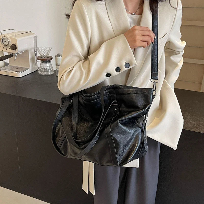 MIA - Grand Sac à Main de Cours en Cuir