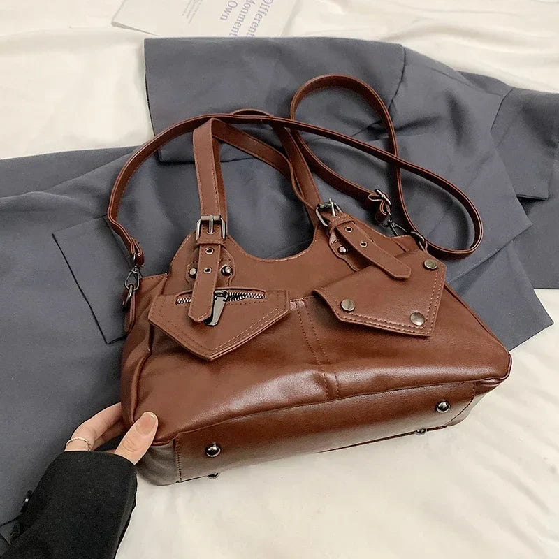 CYNTHIA - Sac à Main de Cours en Cuir Multipoches