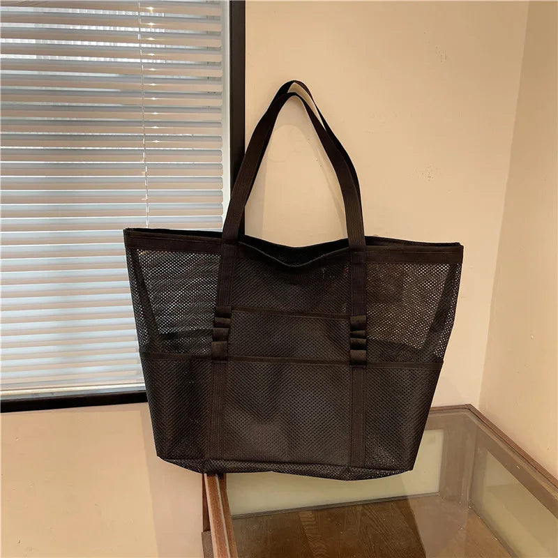 NELLY - Grand Sac à Main de Plage Transparent