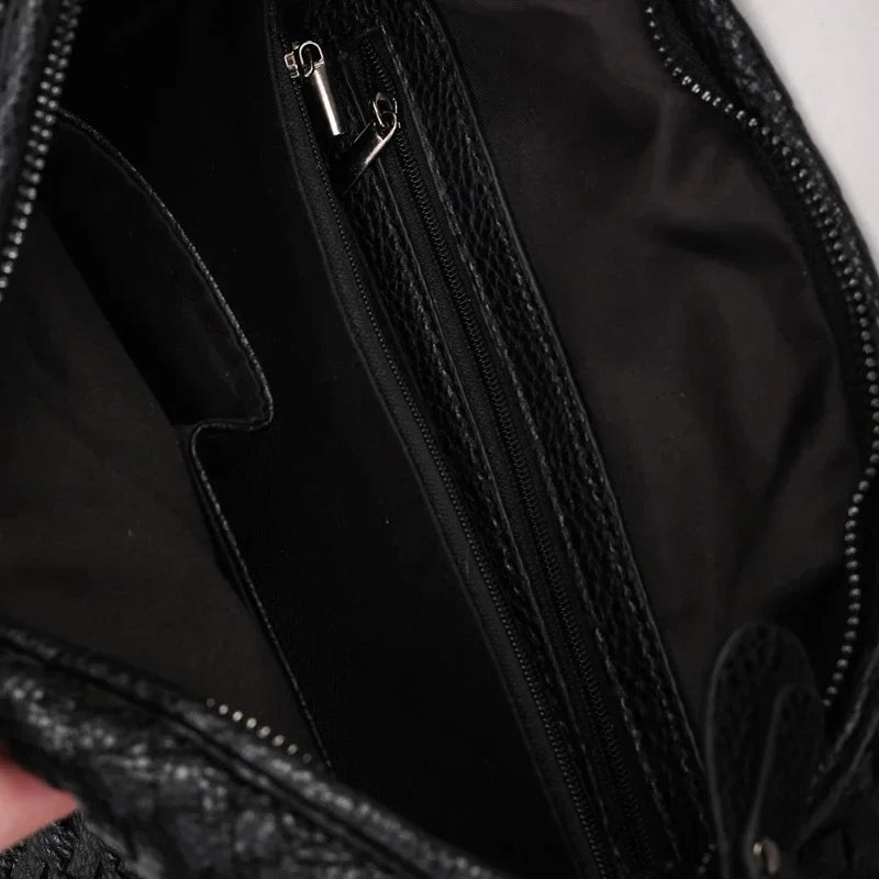 CLARA - Grand Sac à Main Tendance Tissé en Cuir