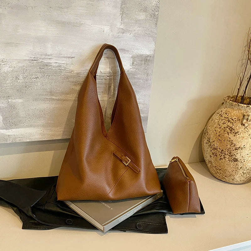 LICA - Grand Sac à Main de Cours en Cuir Souple