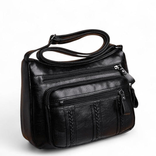 ROVA - Sac à Main Multi-Poche en Cuir à Bandoulière en Cuir
