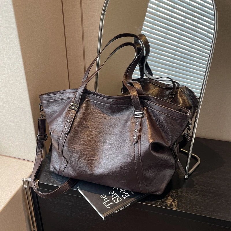 MIA - Grand Sac à Main de Cours en Cuir