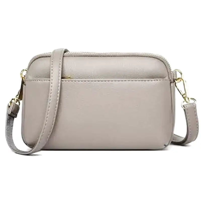AMANDA - Petit Sac à Main Multipoches en Cuir