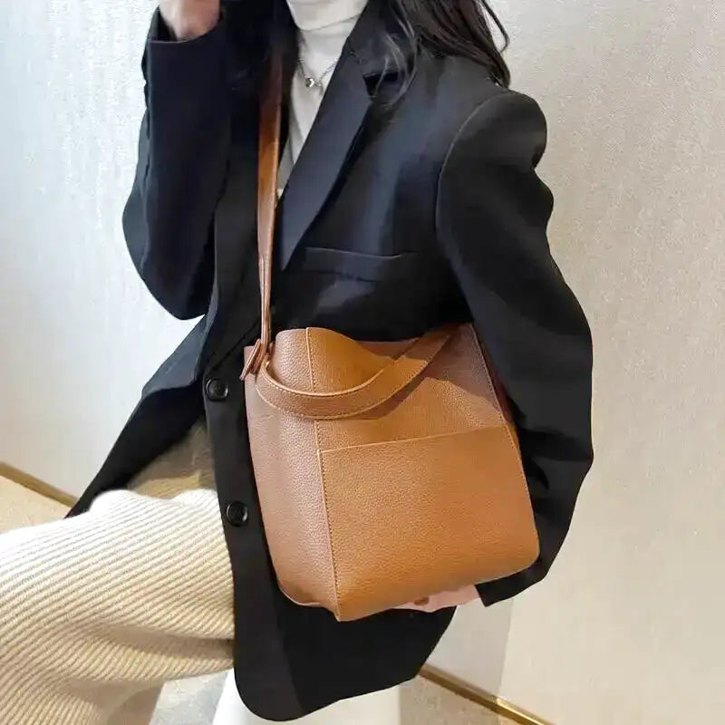 CAMILLE - Grand Sac à Main Bandoulière Cuir Souple Grainé