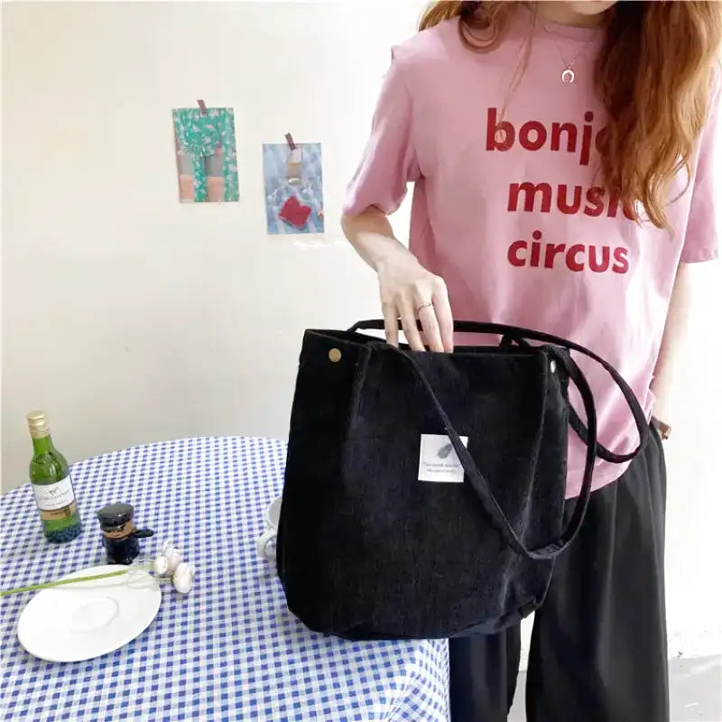 ELENA- Sac à Main Cabas en Tissu Rigide