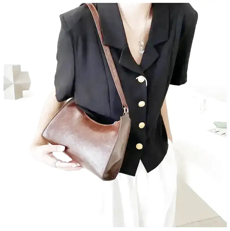 ÈVE - Sac à Main Cuir Solide Vintage