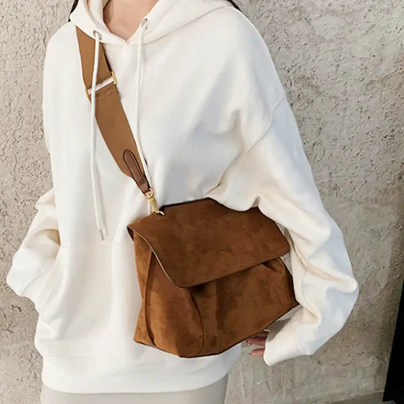 FABIOLA - Sac a Main Bandouliere en Daim