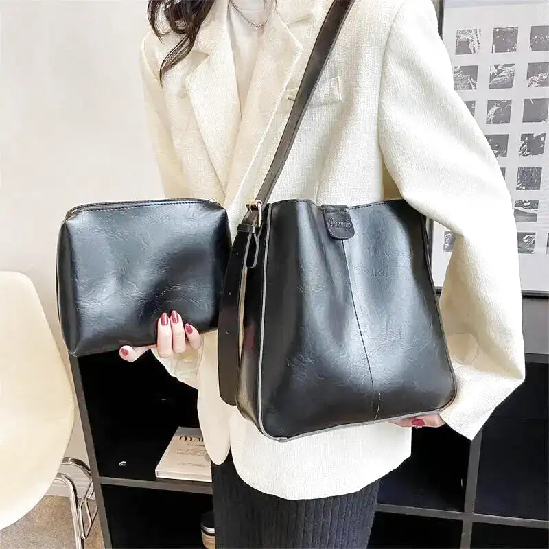 GIULIA - Sac à Main Cabas en Cuir Rigide