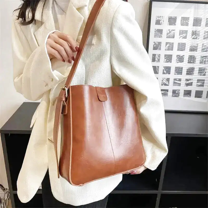 GIULIA - Sac à Main Cabas en Cuir Rigide