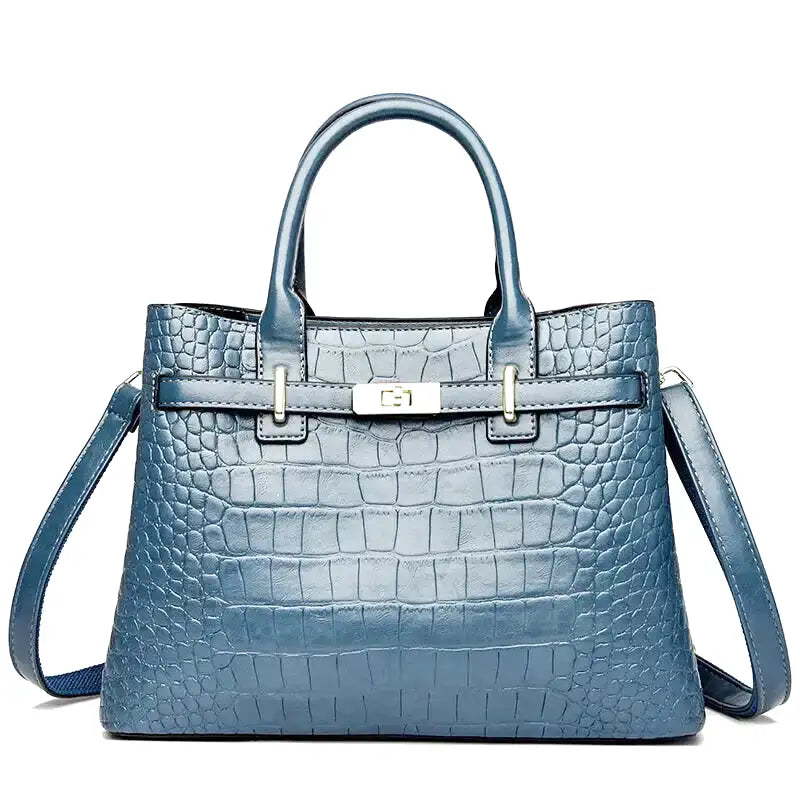 HÉBÉ - Grand Sac à Main Croco avec Bandoulière