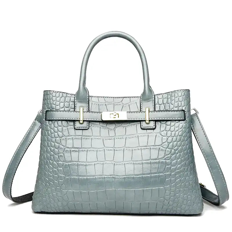 HÉBÉ - Grand Sac à Main Croco avec Bandoulière