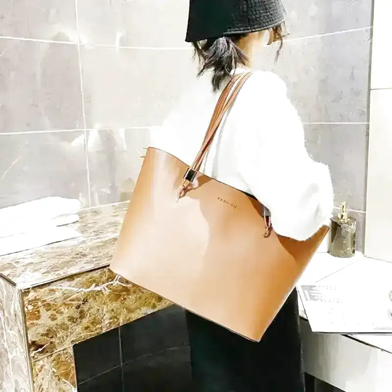 LÉA - Grand Sac à Main Cuir Souple Cabas