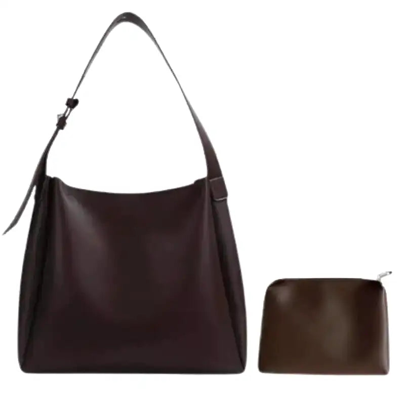 MELPOMENE - Sac à Main Epaule Grande Capacité en Cuir avec Pochette