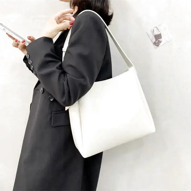 MELPOMENE - Sac à Main Epaule Grande Capacité en Cuir avec Pochette