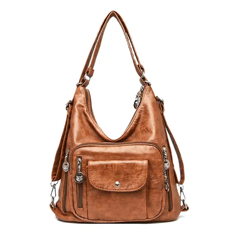 ODALIS - Sac à Main Bandoulière en Cuir Multipoche