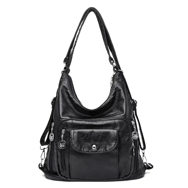 ODALIS - Sac à Main Bandoulière en Cuir Multipoche