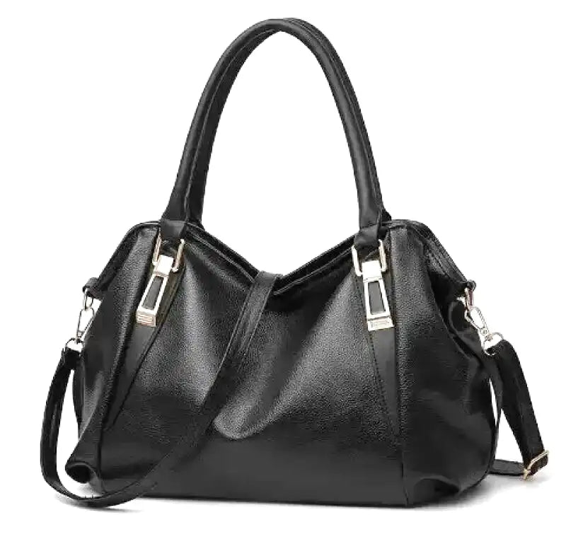 PLYMONIE - Sac à Main Simple en Cuir Grainé Grande Capacité