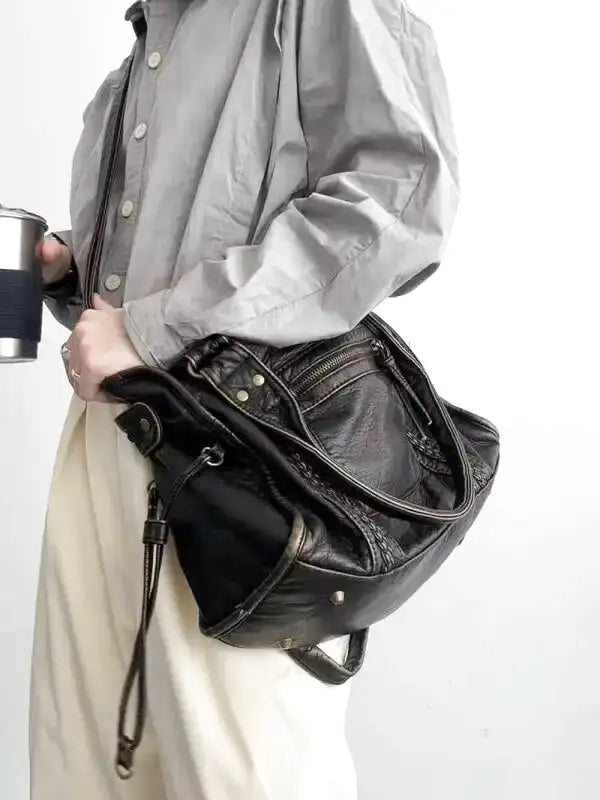 RAQUEL - Sac à Main de Cours Bandoulière en Cuir Rigide
