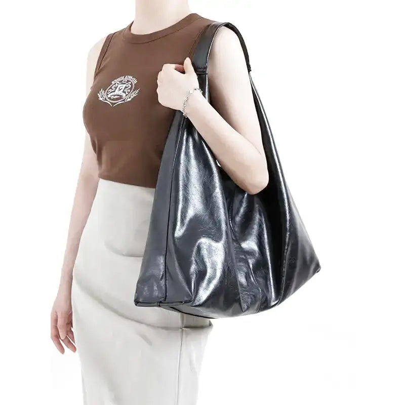 THÉMIS - Sac à Main Fourre-Tout en Peau Cirée