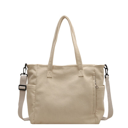 WILLA - Grand Sac à Main de Cour en Velours Côtelé