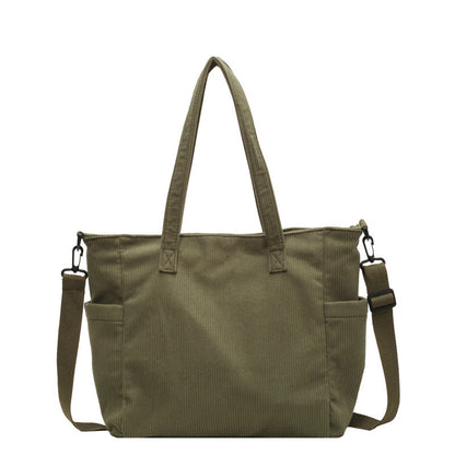 WILLA - Grand Sac à Main de Cour en Velours Côtelé