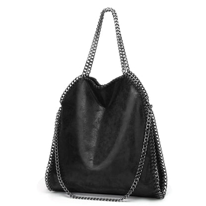 KONIE - Sac à Main en Cuir Souple avec Bandoulière à Chaîne