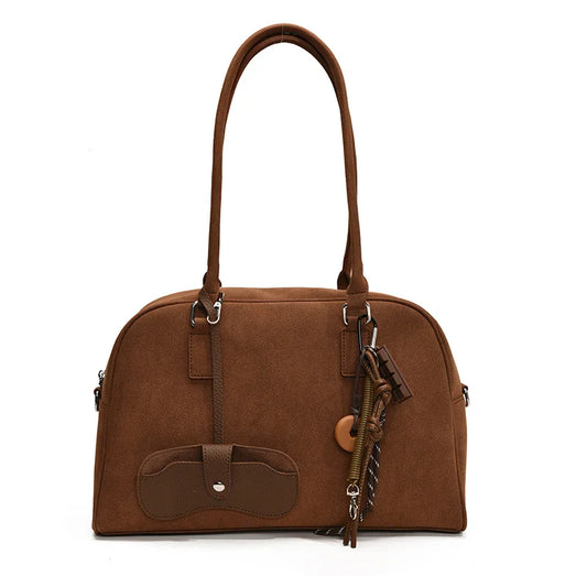 MARIA - Sac à Main de Cours en Bandoulière en Daim