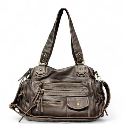 LILIA - Sac à Main en Cuir Vintage Multi-poches