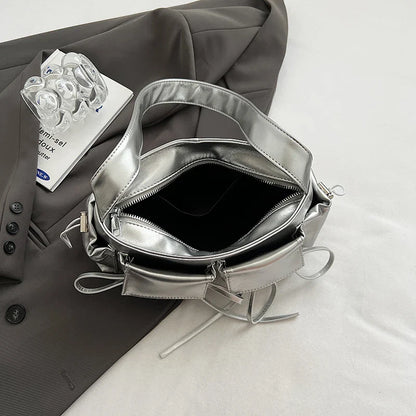 REIS - Sac à Main en Cuir Vernis Élégant avec Bandoulière