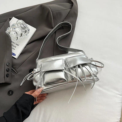 REIS - Sac à Main en Cuir Vernis Élégant avec Bandoulière