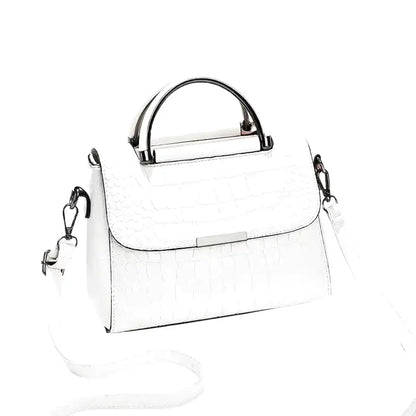 AMBRE - Petit Sac à Main Carré Croco en Cuir