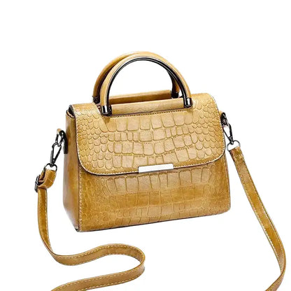 AMBRE - Petit Sac à Main Carré Croco en Cuir