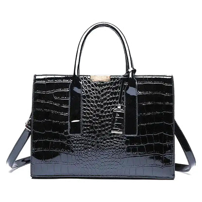 ERIS - Sac à Main Grande Capacité Croco en Cuir Vernis