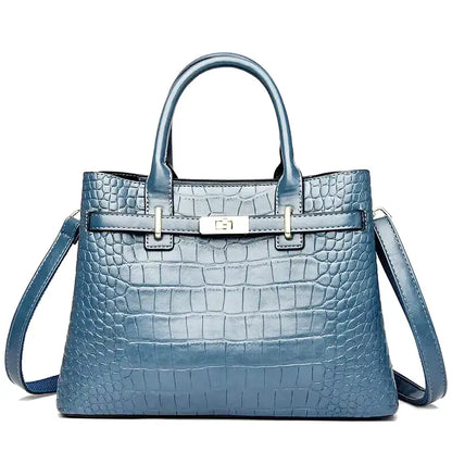 HÉBÉ - Grand Sac à Main Croco avec Bandoulière