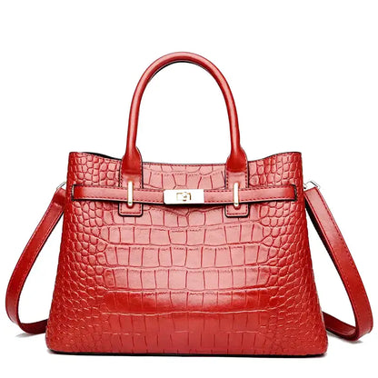 HÉBÉ - Grand Sac à Main Croco avec Bandoulière